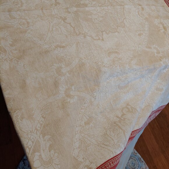Williams Sonoma Jacquard Cotton Linen Blend Tablecloth 67x103 RUSSIA - Picture 8 of 10